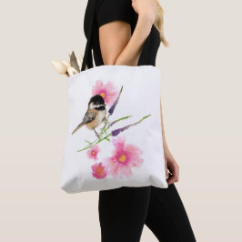 Waterverf van zoete zwarte kippen tote bag