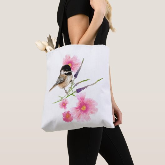 Waterverf van zoete zwarte kippen tote bag (Dichtbij)