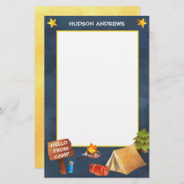 Waterverf van zomerkamp - Aangepaste kantoorbenodi Briefpapier