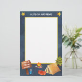 Waterverf van zomerkamp - Aangepaste kantoorbenodi Briefpapier (Staand voorkant)