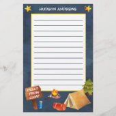 Waterverf van zomerkamp - Aangepaste kantoorbenodi Briefpapier (Voorkant)