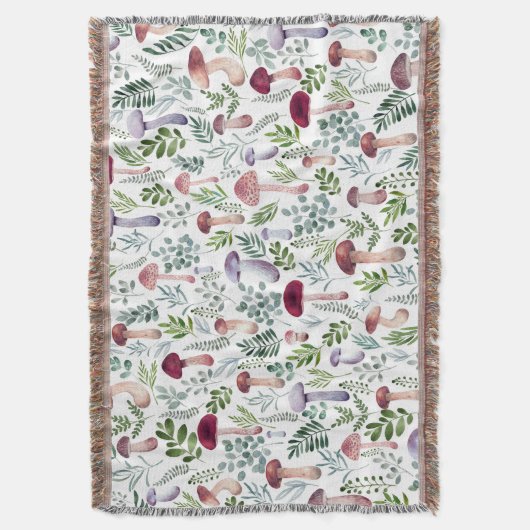 Waterverf van zomertuin — paddenstoelen deken (Voorkant Verticaal)