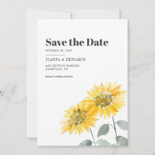Waterverf van zonnebloemen save the date