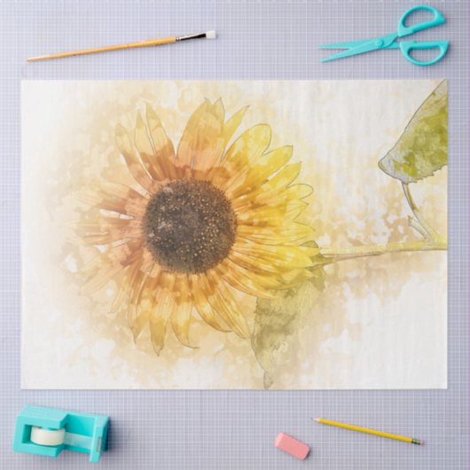 Waterverf van zonnebloempitten tissuepapier (Craft)