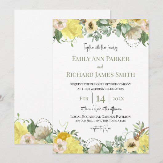 Waterverf van zonnebrandmiddelen en Rozen Kaart (Voorkant / Achterkant)