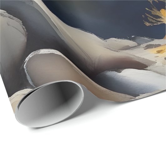 Waterverf van zonsopgang boven met sneeuw bedekte  cadeaupapier (Rol Hoek)