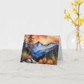 Waterverf van zonsopgang boven met sneeuw bedekte  kaart (Gele Bloem)