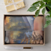 Waterverf van zonsopgang boven met sneeuw bedekte  tissuepapier (Geschenk)