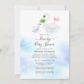 Waterverf van Zwan met bridal of Baby shower Kaart (Voorkant)