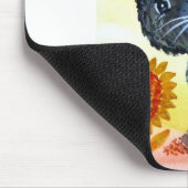 Waterverf van zwarte kattenzonnebloempitten muismat (Hoek)