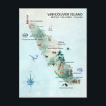 Waterverf Vancouver Island Map Art Briefkaart<br><div class="desc">Een perfect kunstwerk voor iedereen die van Vancouver Island houdt. Met al die mensen moeten toeristische plekken zien! Voeg uw douanetekst aan dit ontwerp toe door de "Edit this design sjabloon"vakjes op de rechterkant van het punt te gebruiken, of de blauwe "pas het"knoop aan om de tekst te schikken, de...</div>