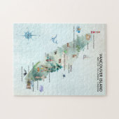 Waterverf Vancouver Island Map Art Legpuzzel (Horizontaal)