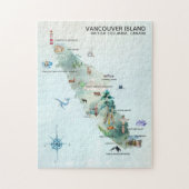 Waterverf Vancouver Island Map Art Legpuzzel (Verticaal)