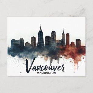Waterverf Vancouver Washington State silhouet Briefkaart