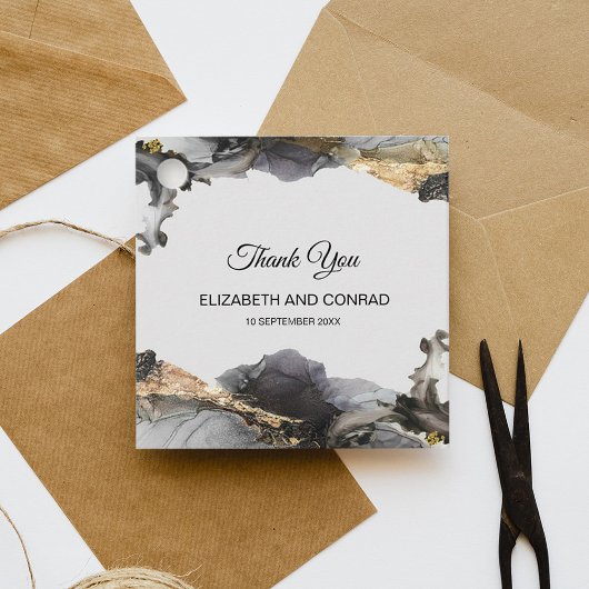 Waterverf Vanessa Zwart en Wit Bedankjes Labels