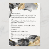 Waterverf Vanessa Zwart-Wit Bruiloft Menu (Achterkant)