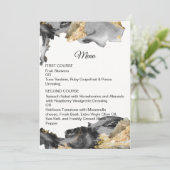 Waterverf Vanessa Zwart-Wit Bruiloft Menu (Staand voorkant)