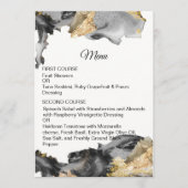 Waterverf Vanessa Zwart-Wit Bruiloft Menu (Voorkant)