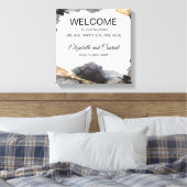 Waterverf Vanessa Zwart-wit Canvas Print (Insitu (Slaapkamer))