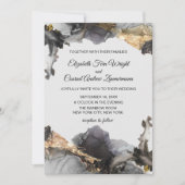 Waterverf Vanessa Zwart, Wit en Sparkly Gold Kaart (Voorkant)