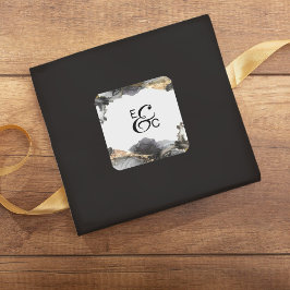 Waterverf Vanessa Zwart-Wit Initiaal Sticker