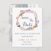 Waterverf vangt roestvast Bohemen op Aankondigingskaart (Voorkant / Achterkant)