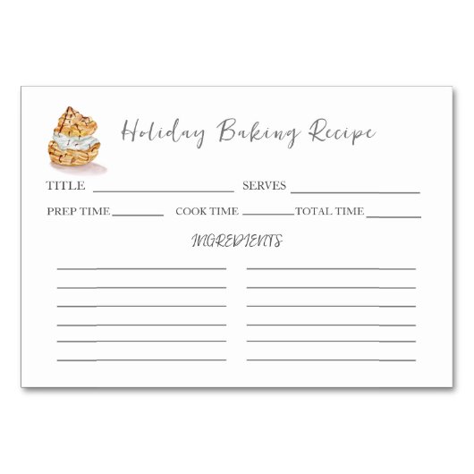 Waterverf Vanille Puff Pastei Kerstuitwisseling Kaart (Voorkant)