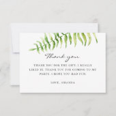 Waterverf varen. Bosgroen verlaat verjaardag Bedankkaart (Voorkant)