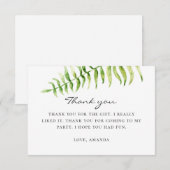 Waterverf varen. Bosgroen verlaat verjaardag Bedankkaart (Voorkant / Achterkant)