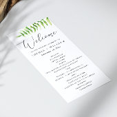Waterverf varen. Woodland botanisch script bruilof Programmakaart