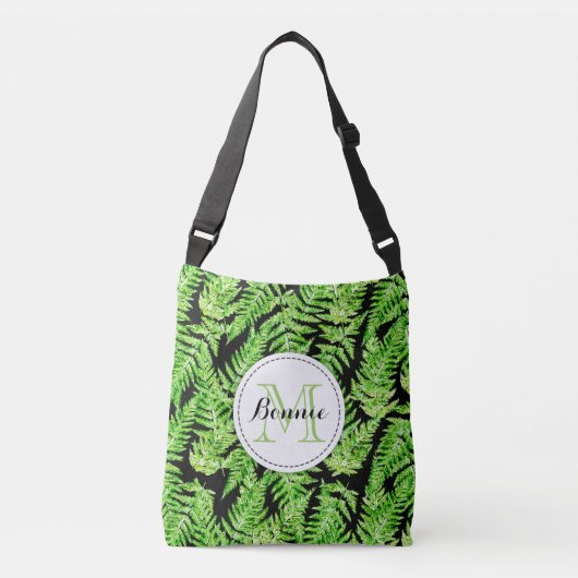 Waterverf varenblad print patroon canvas tas (Voorkant)