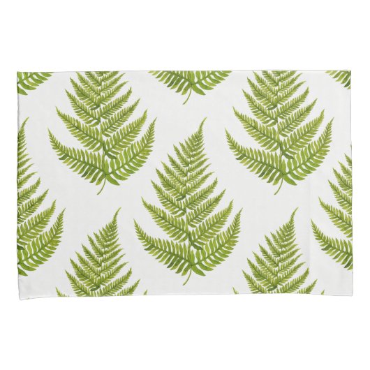 Waterverf varenpatroon kussensloop (Voorkant-Rechts)