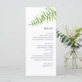 Waterverf varens bruiloft. Bosgroen botanisch Menu (Staand voorkant)