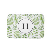 Waterverf varens en eucalyptuspatroon monogram badmat (Voorkant)