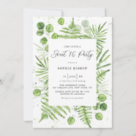 Waterverf Varens & Eucalyptus Lijst Sweet 16 Party Kaart