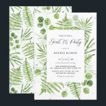 Waterverf Varens & Eucalyptus Lijst Sweet 16 Party Kaart<br><div class="desc">Nodig familie en vrienden uit voor uw evenement met deze groene zoete 16 feestuitnodiging. Het beschikt over waterverf illustratie zo varens en groen lijst met bijpassend patroon. Deze varen uitnodiging is perfect voor de lente en zomer verjaardagen. Personaliseer door namen, datum, tijd, locatie en andere evenementdetails toe te voegen. Overeenkomende...</div>