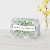 Waterverf varens op Gingham denken aan jou Kaart (Gele Bloem)