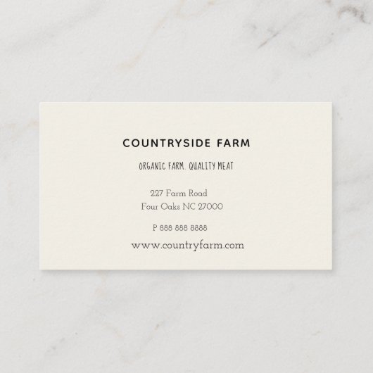 Waterverf Varken boerderij Visitekaartje (Achterkant)