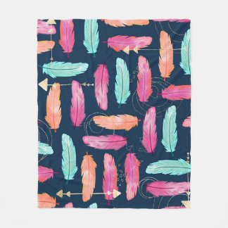 Waterverf veegt naadloos boho-patroon met fea fleece deken