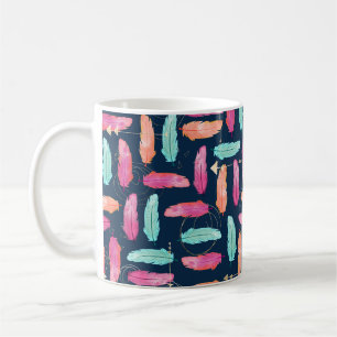 Waterverf veegt naadloos boho-patroon met fea koffiemok
