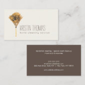 Waterverf Veer Duster Home Cleaning Ivoor Visitekaartje (Voorkant / Achterkant)