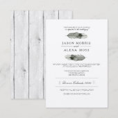 Waterverf Veer | Elegante Boho Bruiloft Kaart (Voorkant / Achterkant)