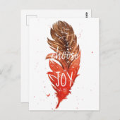 Waterverf veer // Kies Joy Briefkaart (Voorkant / Achterkant)