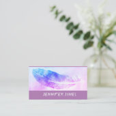 waterverf veer kunst op lavendel custom visitekaartje (Staand voorkant)