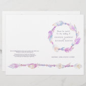 Waterverf veer paars wiet trouwprogramma (Voorkant / Achterkant)