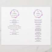 Waterverf veer paars wiet trouwprogramma (Achterkant)