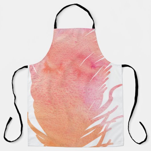 Waterverf veer roze boho schort (Voorkant)