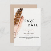 Waterverf Veer Save the Date Kaart (Voorkant / Achterkant)