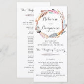 Waterverf Veerders Bohemian Wedding Programma's (Voorkant / Achterkant)