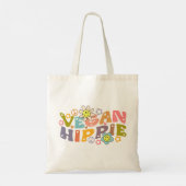 Waterverf Vegan Trendy Bloemen Retro Tote Bag (Achterkant)